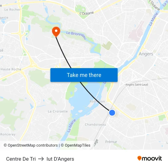 Centre De Tri to Iut D'Angers map