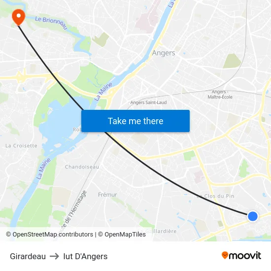 Girardeau to Iut D'Angers map