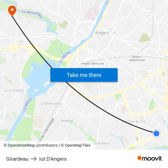 Girardeau to Iut D'Angers map