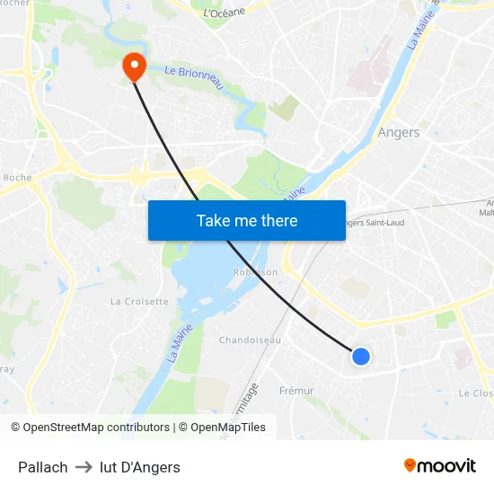 Pallach to Iut D'Angers map