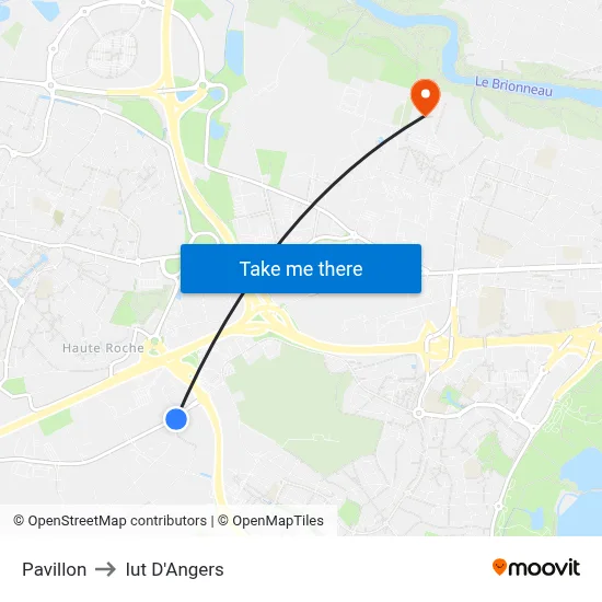 Pavillon to Iut D'Angers map
