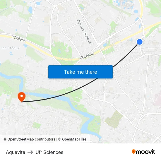 Aquavita to Ufr Sciences map