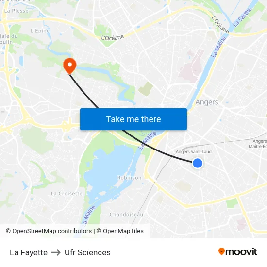 La Fayette to Ufr Sciences map
