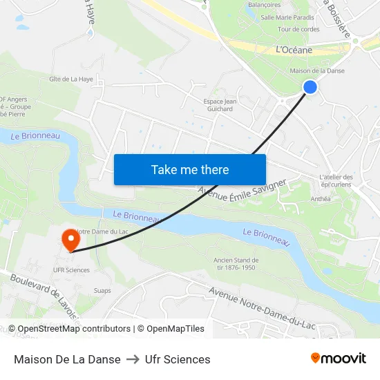 Maison De La Danse to Ufr Sciences map