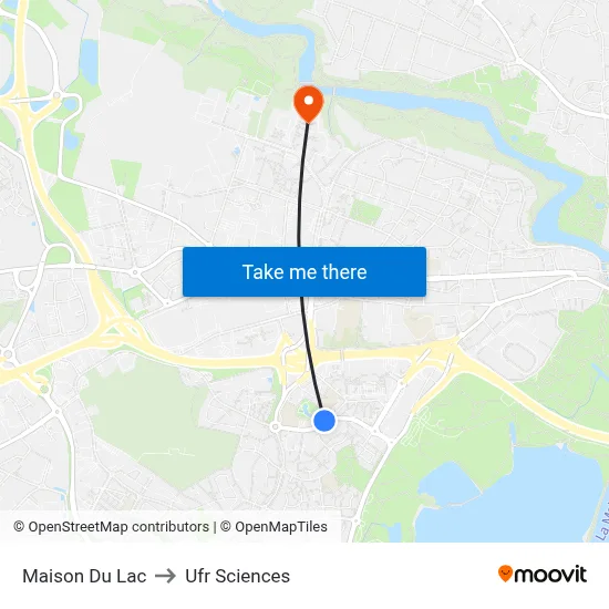 Maison Du Lac to Ufr Sciences map