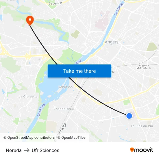 Neruda to Ufr Sciences map