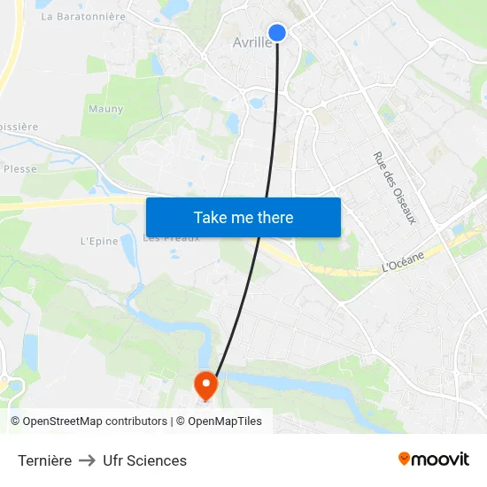 Ternière to Ufr Sciences map