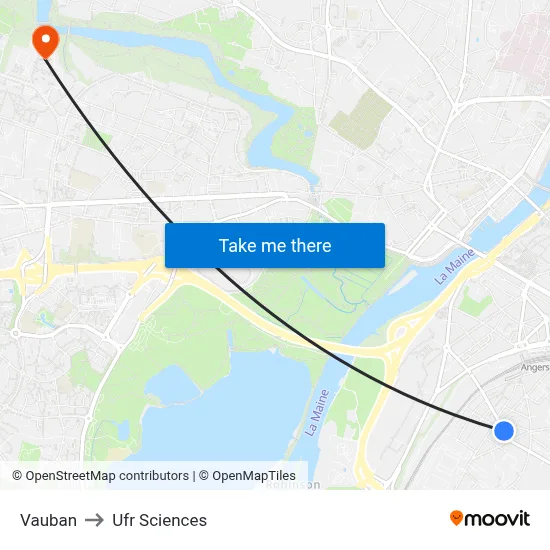 Vauban to Ufr Sciences map