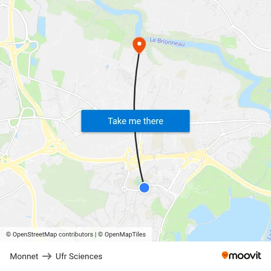 Monnet to Ufr Sciences map