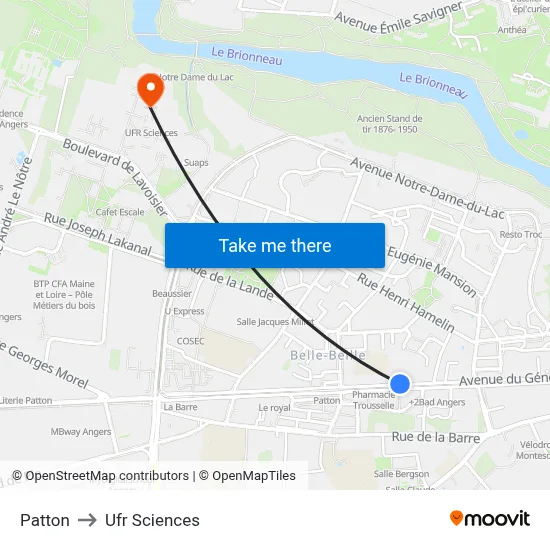 Patton to Ufr Sciences map