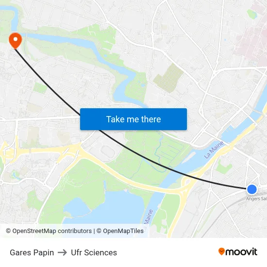 Gares Papin to Ufr Sciences map
