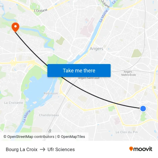 Bourg La Croix to Ufr Sciences map