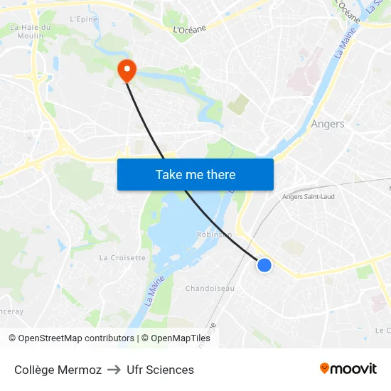 Collège Mermoz to Ufr Sciences map