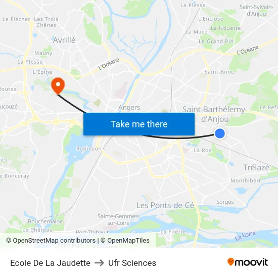 Ecole De La Jaudette to Ufr Sciences map