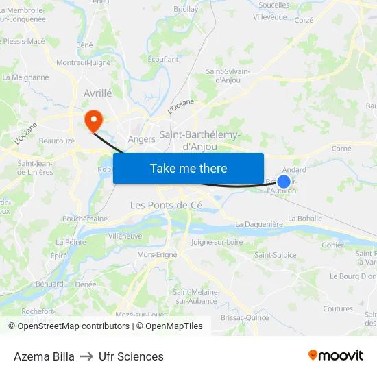 Azema Billa to Ufr Sciences map