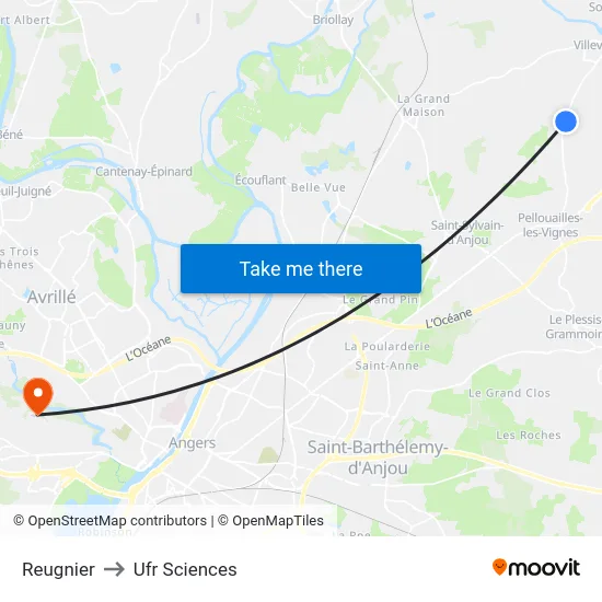 Reugnier to Ufr Sciences map