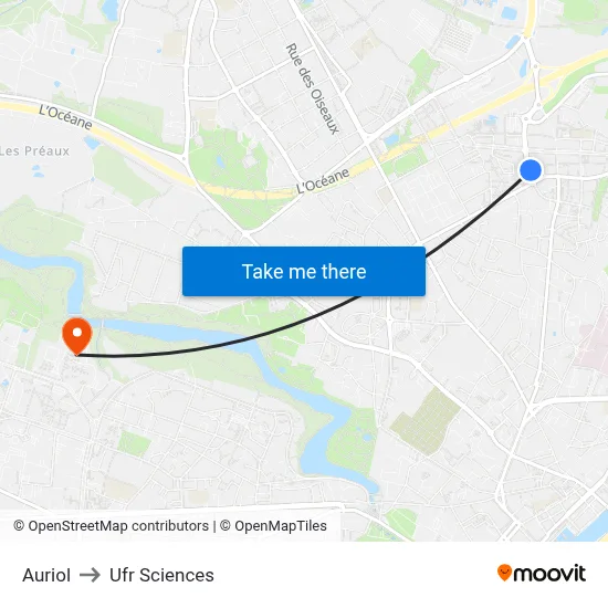 Auriol to Ufr Sciences map