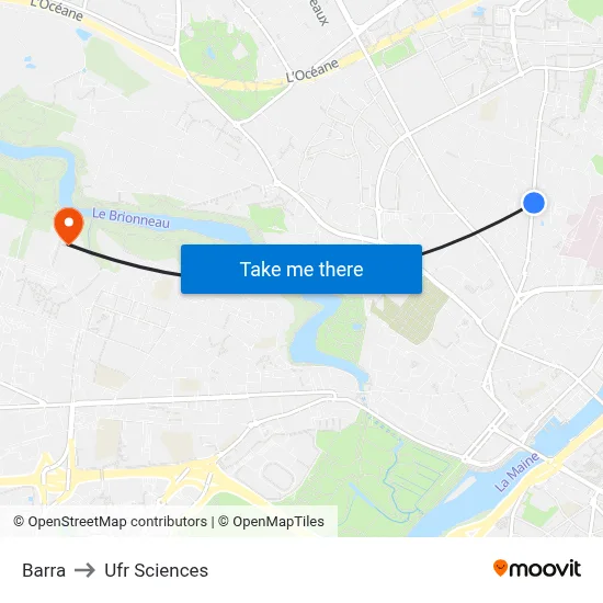 Barra to Ufr Sciences map