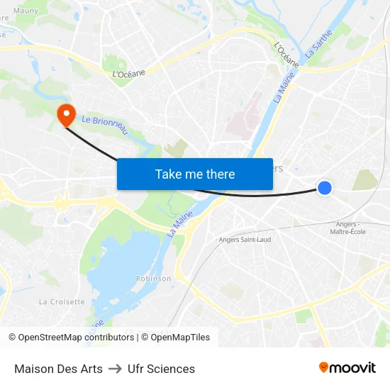 Maison Des Arts to Ufr Sciences map