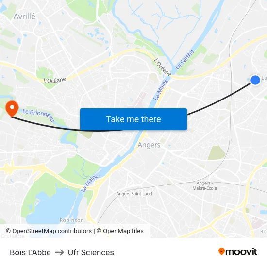 Bois L'Abbé to Ufr Sciences map