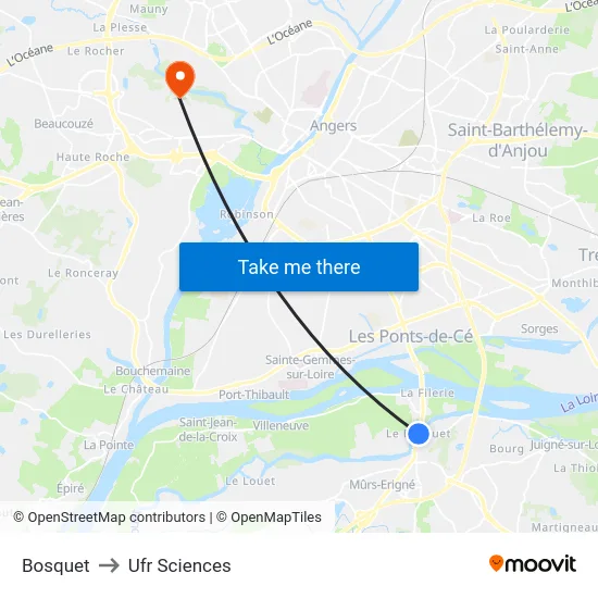Bosquet to Ufr Sciences map