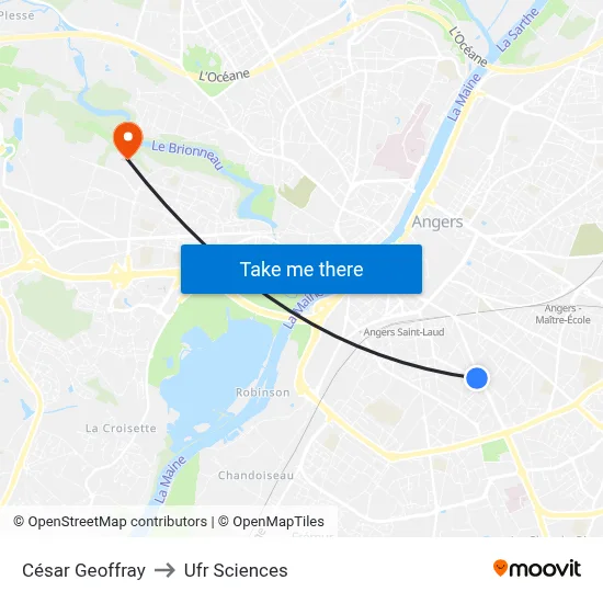 César Geoffray to Ufr Sciences map
