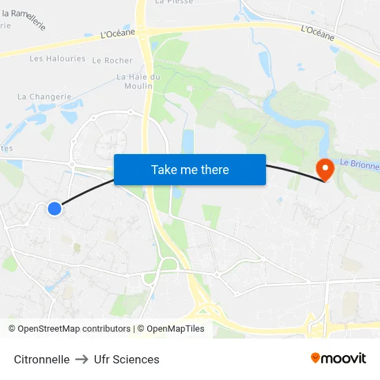 Citronnelle to Ufr Sciences map