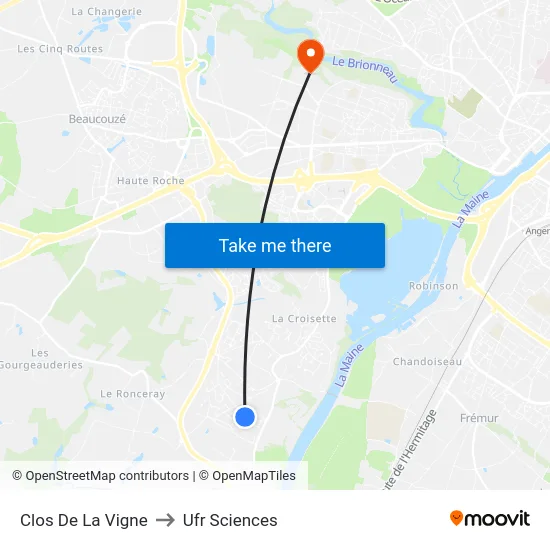 Clos De La Vigne to Ufr Sciences map