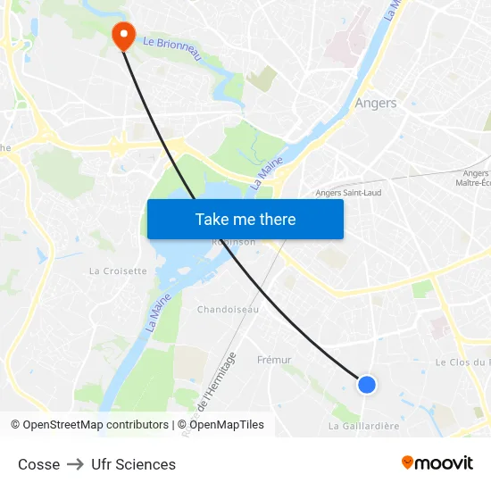Cosse to Ufr Sciences map
