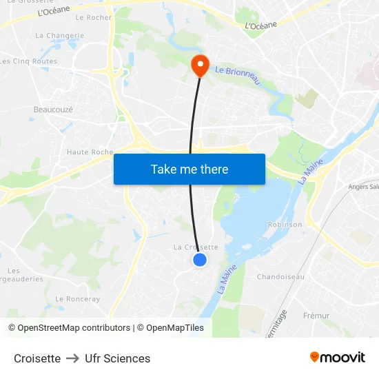 Croisette to Ufr Sciences map