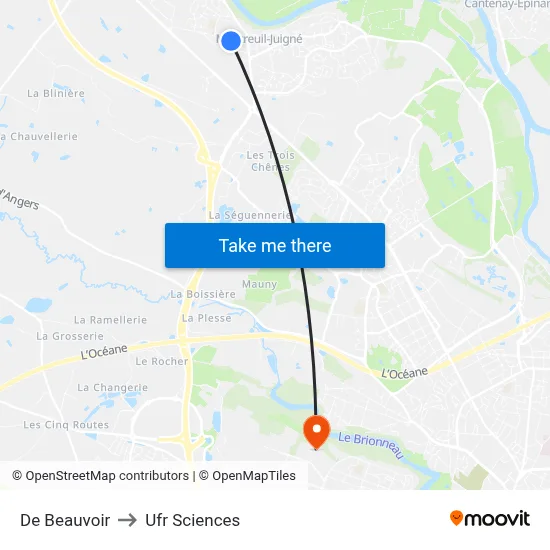 De Beauvoir to Ufr Sciences map