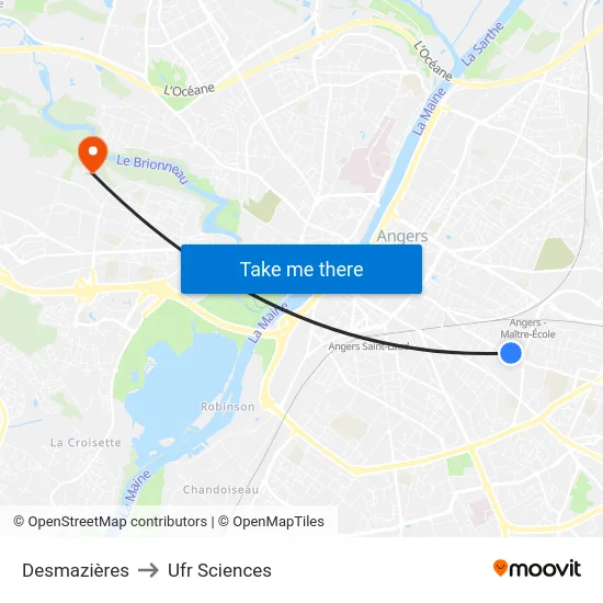 Desmazières to Ufr Sciences map
