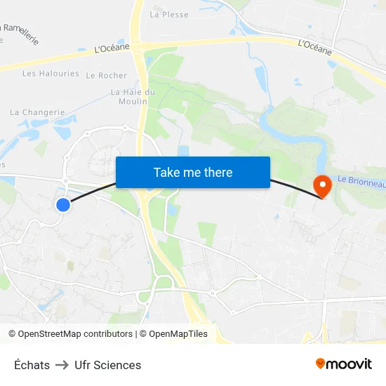 Échats to Ufr Sciences map