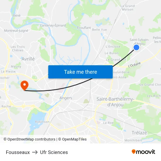 Fousseaux to Ufr Sciences map