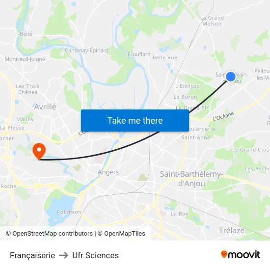 Françaiserie to Ufr Sciences map