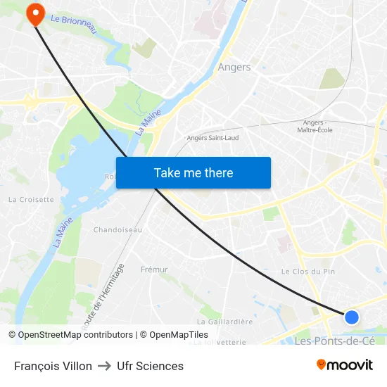 François Villon to Ufr Sciences map