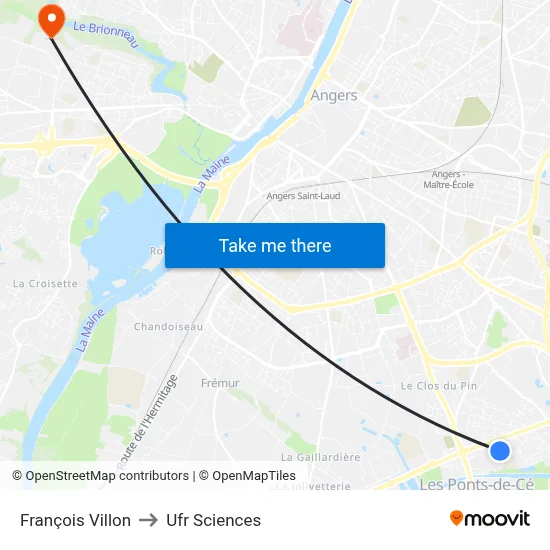 François Villon to Ufr Sciences map