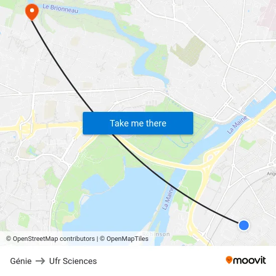 Génie to Ufr Sciences map