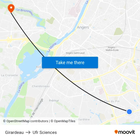Girardeau to Ufr Sciences map