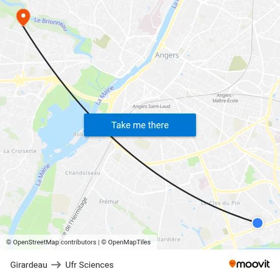 Girardeau to Ufr Sciences map