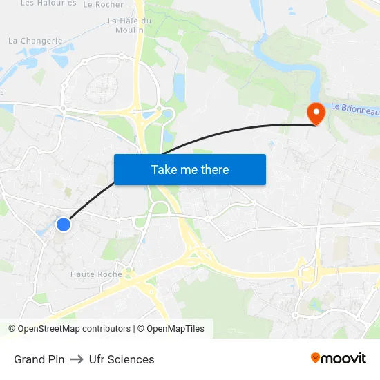Grand Pin to Ufr Sciences map