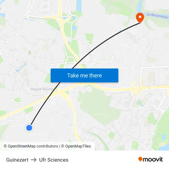 Guinezert to Ufr Sciences map