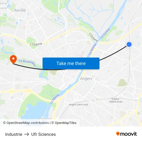 Industrie to Ufr Sciences map