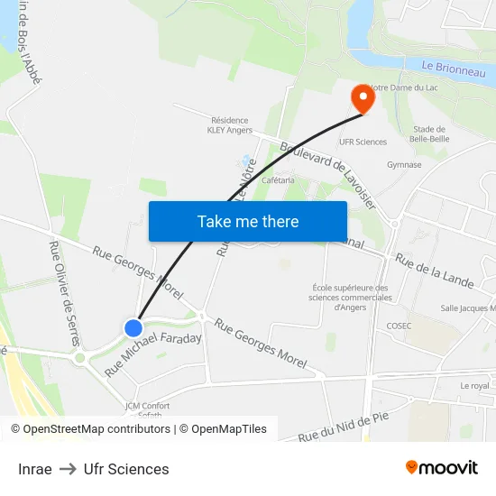 Inrae to Ufr Sciences map