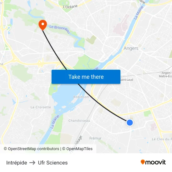 Intrépide to Ufr Sciences map