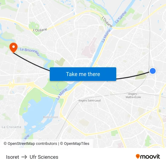 Isoret to Ufr Sciences map
