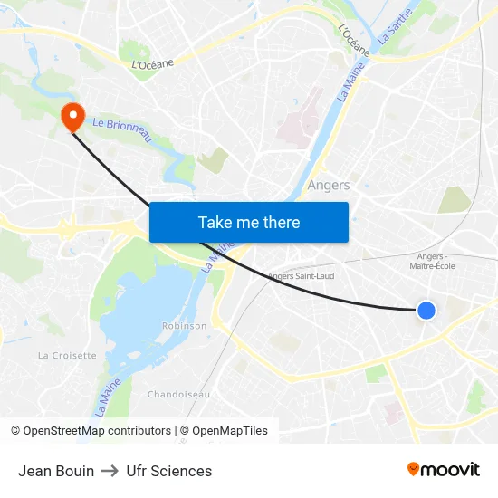 Jean Bouin to Ufr Sciences map