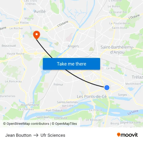 Jean Boutton to Ufr Sciences map