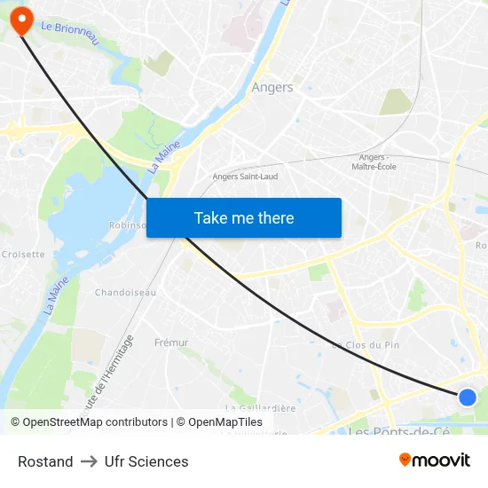 Rostand to Ufr Sciences map