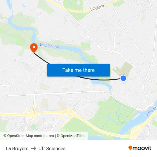 La Bruyère to Ufr Sciences map